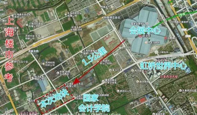 9月5日，上海虹桥商务区1幅巨型商住办综合地块通过招标挂牌复合方式出让，中国核建全资子公司中核房地产开发有限公司夺魁，总价29.5亿元，将打造核产业国际合作科创园！地块距离国家会展中心仅几个路口，东至蟠祥路，南至盈港东路，西至蟠龙港，北至徐民路，规划地上建筑面积高达30万O，其中14万O为办公物业（自持50%）、6万O为商场&酒店（自持80%）、10万O为住宅（自持25%+5%保障房）。根据出让预合同，项目将建设并自持核行业文化展示馆、核行业国际培训中心；出让评分表中鼓励将集团控股的上市公司总部落