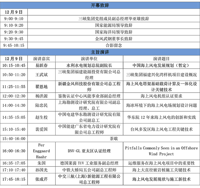                                     关于召开第二届全国海上风电工程建设

技术研讨会的通知

中国・北京

2017.12.8-2017.12.10

 

本次研讨会旨在面向海上风电工程建设需求，围绕海上风电投资、设计、施工、科研、运维中面临的关键技术进行探讨和交流。大会诚邀国际和国内相关领域知名专家做主题报告，并邀请相关领域科技工作者和工程技术人员做专题报告交流，以促进我国海上风电工程的创新发展