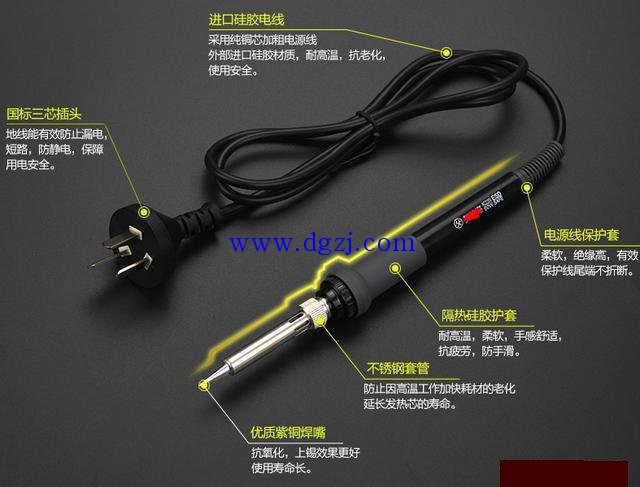 
        	尖頭電烙鐵的使用方法及使用技巧
一、準(zhǔn)備工作
1.新烙鐵使用前，應(yīng)用細(xì)砂紙將烙鐵頭打光亮，通電燒熱，蘸上松香后用烙鐵頭刃面接觸焊錫絲，使烙鐵頭上均勻地鍍上一層錫。這樣做，可以便于焊接和防止烙鐵頭表面氧化