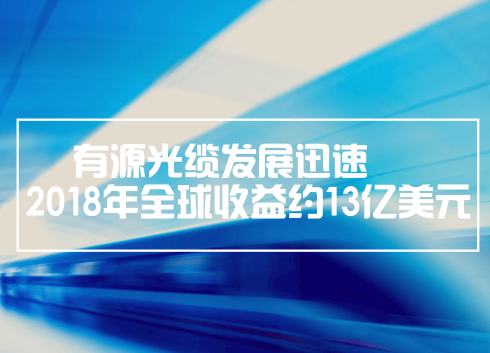 　　美国通讯产业研究机构近日发布研究报告称，有源光缆将会飞速发展，2018年全球市场收益约为13亿美元，到2023年这一数据将增至74亿美元。  　　有源光缆在传输的过程中通过转变的原理，从电转光，光再转电的一个过程，可以达到零阻抗，信号无压缩，从而可以增强网络结构并提高运营效率，同时大数据中心的建设也推动着对有源光缆的需求