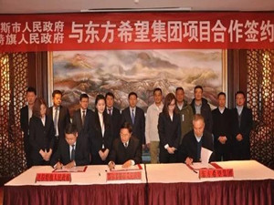 
                
	
                    
	2月6日，内蒙古鄂尔多斯市人民政府、达拉特旗人民政府与上海东方希望集团在呼和浩特市举行了360万吨甲醇转140万吨烯烃项目建设签约仪式。

	

	据悉，三方达成建设360万吨甲醇转140万吨烯烃项目，建设45万吨蛋氨酸项目，建设600万头生猪和配套的种植、饲料、屠宰项目