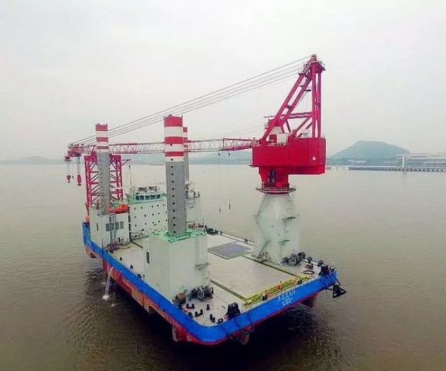 原标题：年产25万千瓦清洁能源！“海洋069号”风电安装平台交付！             4月28日，由韩通船舶重工建造，708所为南通海洋水建工程有限公司设计的”海洋069”号自升式风电安装平台成功交付。 “海洋069”号自升式风电安装平台作业水深40米，可变载荷1500吨，配置一台500吨级绕桩式起重机，采用四点锚定位系统