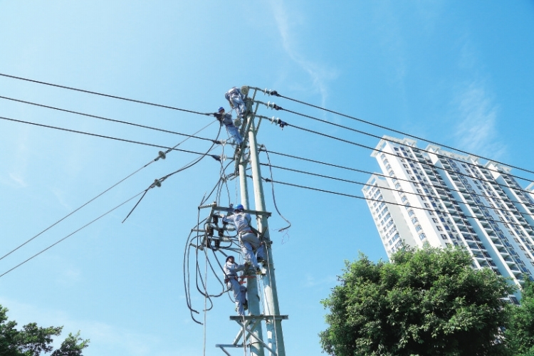 
　　今年5月，海口供電局新建一條10千伏線路，提高府城地區(qū)供電可靠性?！钣拦?攝

　　海口供電局演豐供電所利用無人機巡線等新手段，加強科技創(chuàng)新技術(shù)應(yīng)用水平
