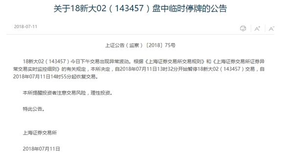 原標題：永泰能源引發(fā)連環(huán)雷？中融新大旗下債券一度暴跌72%            　　在永泰能源出現(xiàn)債券違約后，作為其合作伙伴的中融新大，本月來已有多只AAA級債券相繼暴跌，觸發(fā)臨停。  債券市場違約不斷，驚魂繼續(xù)
