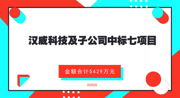　　【中國儀表網(wǎng) 儀表企業(yè)】8月8日，漢威科技發(fā)布公告，公司及下屬子公司嘉園環(huán)保、廣東龍泉、及雪城軟件等于近期收到了七個中標(biāo)通知書，中標(biāo)金額合計5429.26萬元。  　　其中，漢威科技中標(biāo)2018-WZ-158檢測報警控制器、可燃?xì)怏w報警控制器框架項目；嘉園環(huán)保中標(biāo)淮北旺能環(huán)保能源有限公司滲濾液處理系統(tǒng)項目和臺州旺能環(huán)保能源有限公司滲濾液處理系統(tǒng)項目；雪城軟件中標(biāo)淇縣污水排放監(jiān)控平臺建設(shè)采購項目；廣東龍泉中標(biāo)從化區(qū)入河排污口摸查服務(wù)項目、從化區(qū)第二次全國污染源普查(水務(wù)部分)服務(wù)項目