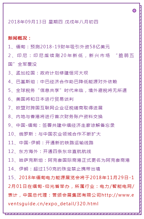 原標(biāo)題：【新聞】緬甸、印尼、巴基斯坦、俄羅斯、伊朗超過(guò)150克的珠寶禁止……              緬甸：預(yù)測(cè)2018-19財(cái)年吸引外資58億美元 據(jù)《緬甸時(shí)報(bào)》近日?qǐng)?bào)道，緬投資和公司管理局副司長(zhǎng)吳丹昂覺(jué)指出，緬甸在2018-19財(cái)年（2018年10月1日至2019年9月30日）有望吸引58億美元的外國(guó)直接投資，與上財(cái)年基本持平。近年來(lái)，緬外國(guó)直接投資流入呈下降趨勢(shì)