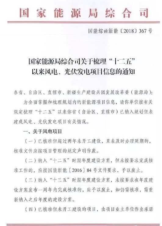 原標(biāo)題：【光伏聚焦】國家能源局摸底光伏項(xiàng)目信息 或?yàn)?9年指標(biāo)做準(zhǔn)備            近日，國家能源局發(fā)文，摸底“十二五”（2011-2015）以來的光伏、風(fēng)電項(xiàng)目信息。截止2018年6月底，全國已經(jīng)并網(wǎng)的風(fēng)電項(xiàng)目規(guī)模為17120萬kW，已經(jīng)并網(wǎng)的光伏項(xiàng)目規(guī)模為15456萬kW